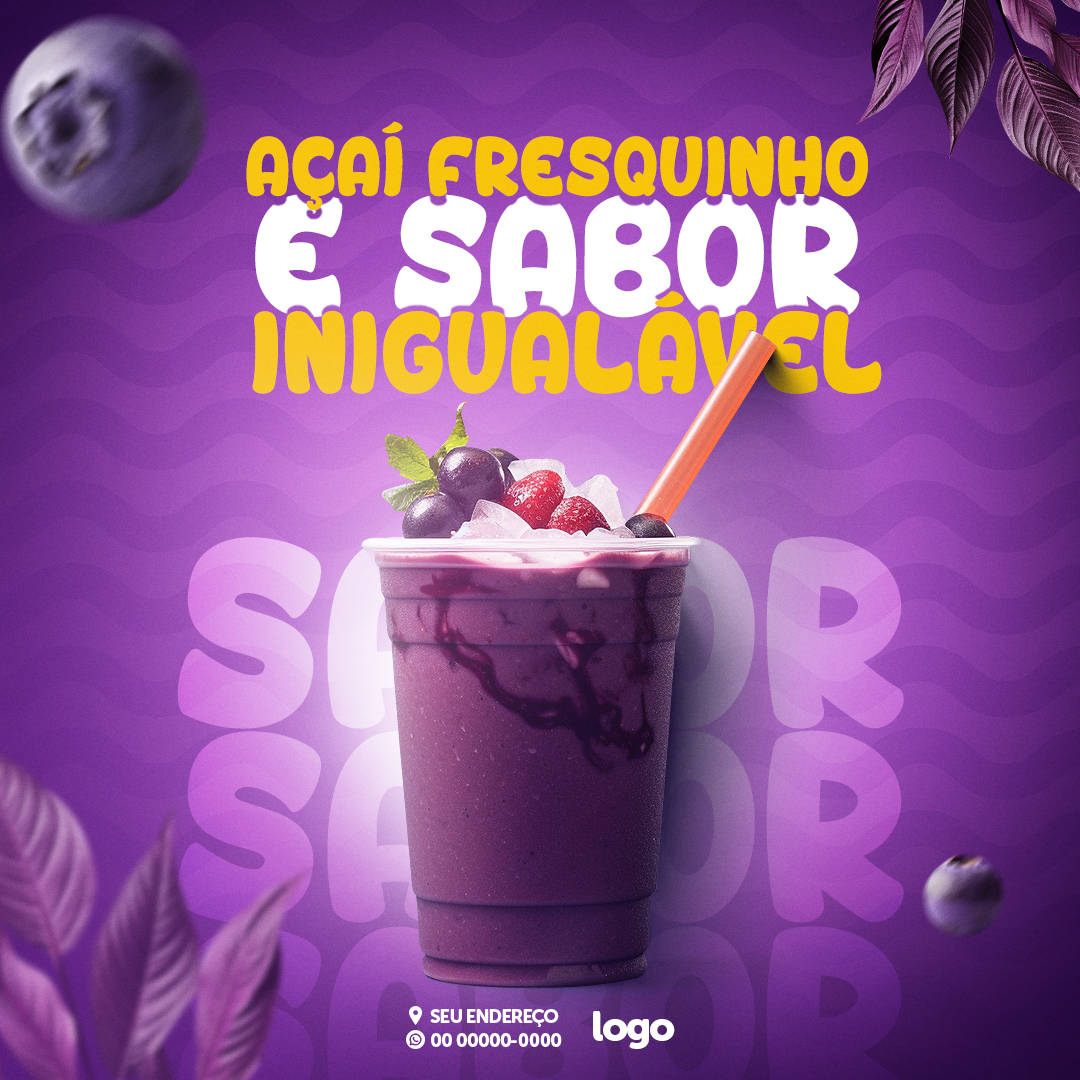 Açaí Açaiteria Social Media PSD Editável 