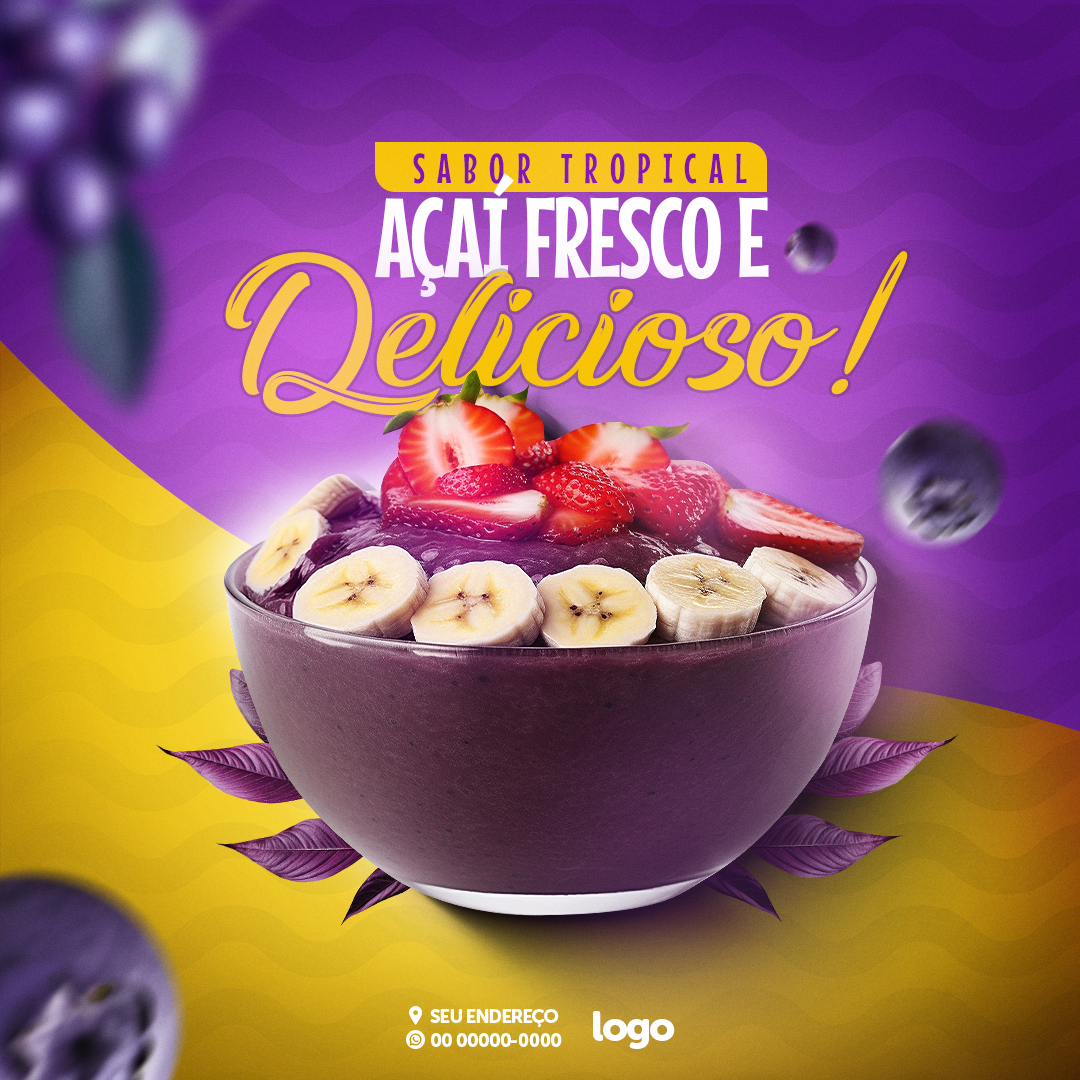 Açaí Açaiteria Social Media PSD Editável 