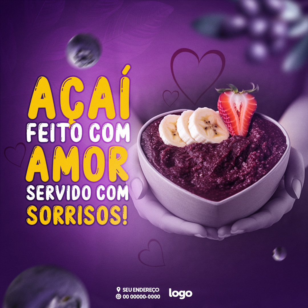 Açaí Açaiteria Social Media PSD Editável 