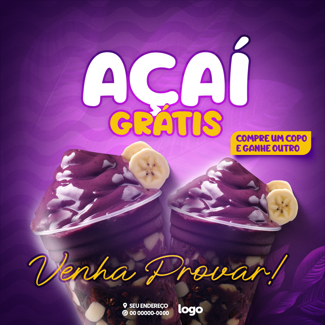 Açaí Açaiteria Social Media PSD Editável 