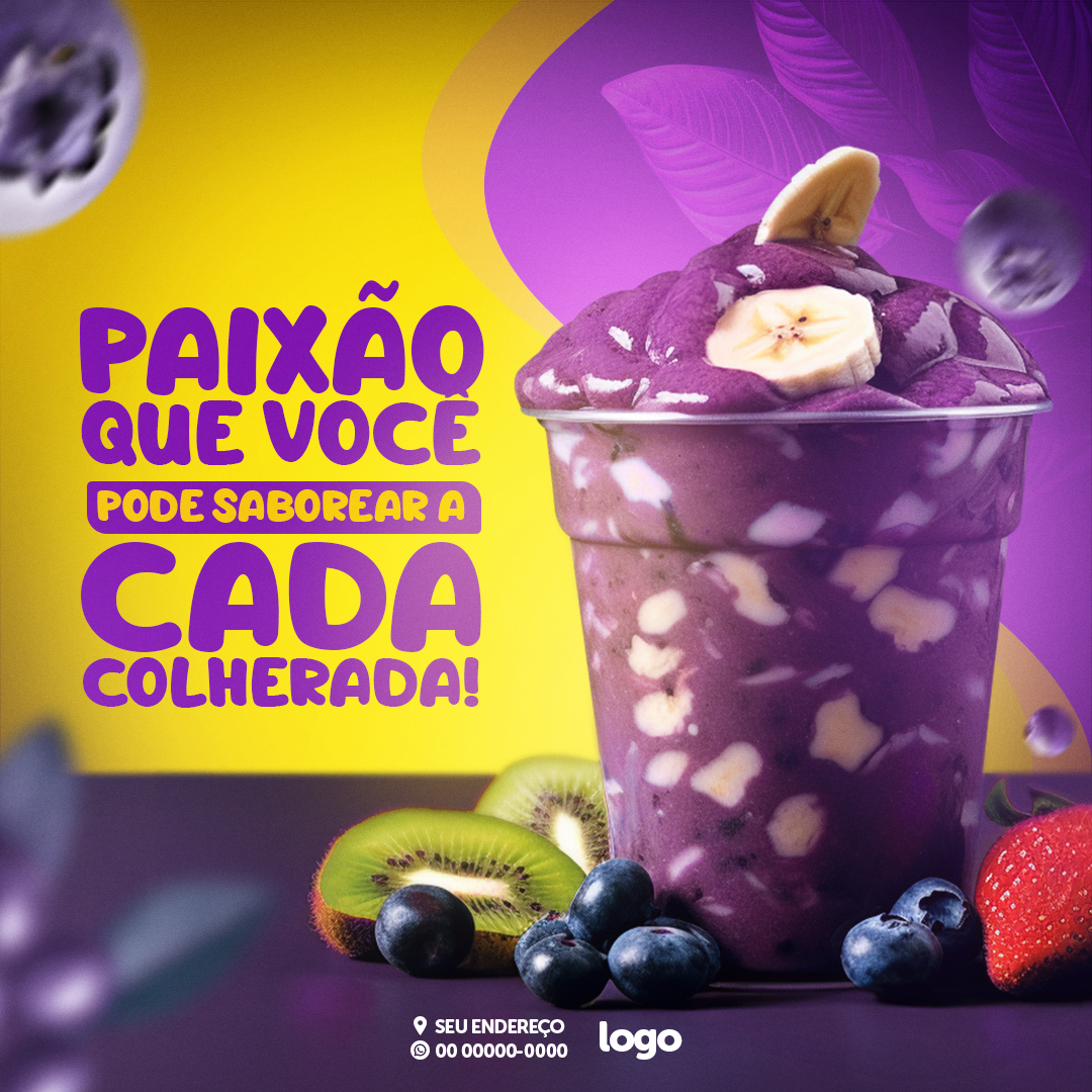 Açaí Açaiteria Social Media PSD Editável 