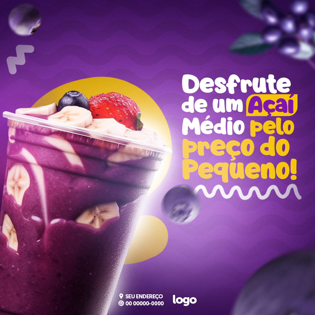 Açaí Açaiteria Social Media PSD Editável 
