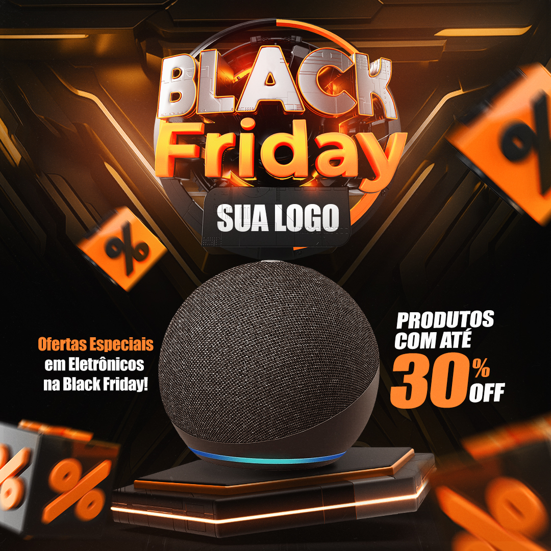 Black Friday Selo 3D Social Media PSD Editável 