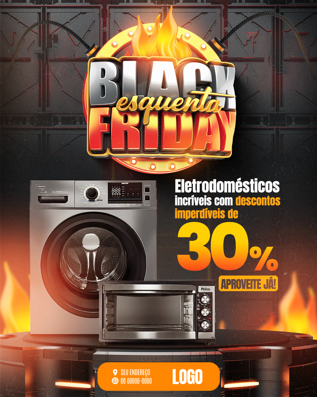 Black Friday Selo 3D Social Media PSD Editável 