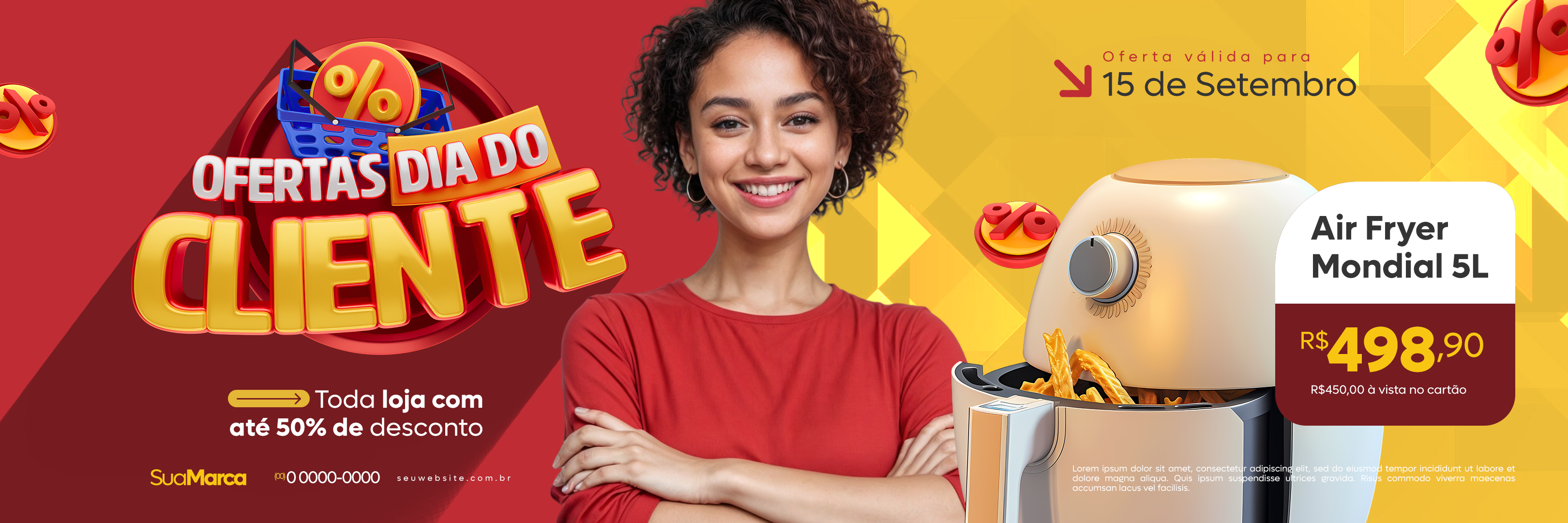 Carrossel ofertas dia do cliente psd editável