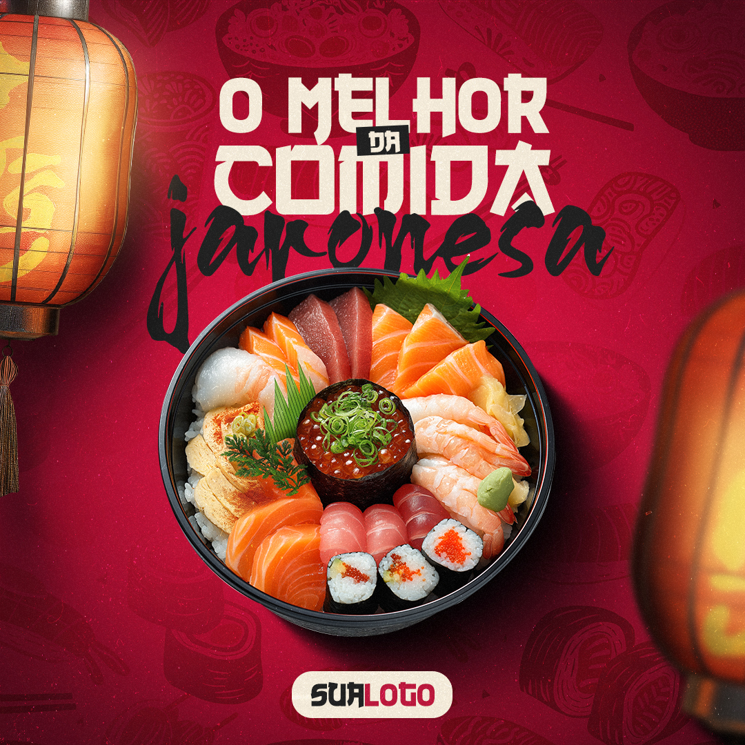 Comida Japonesa Social Media PSD Editável