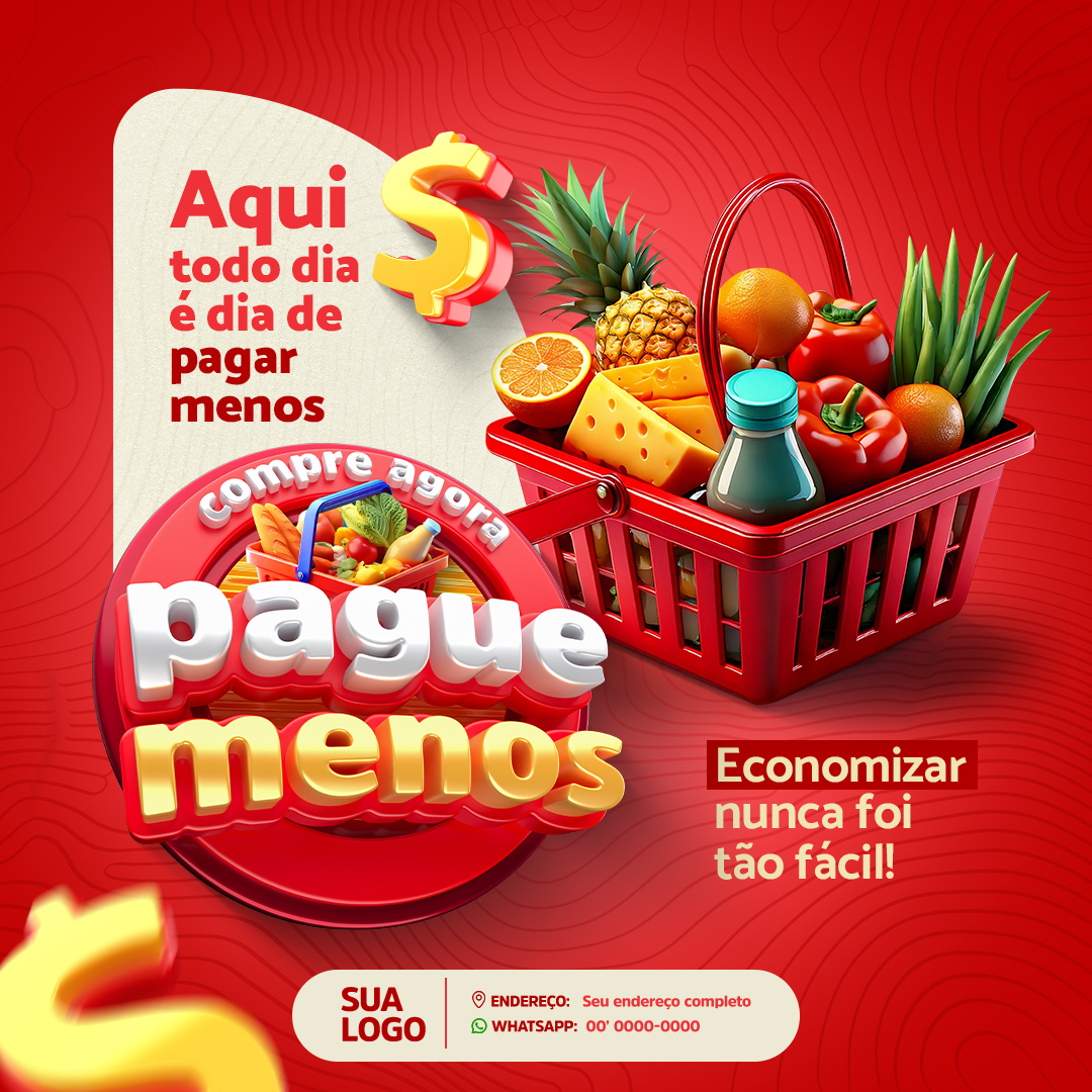 Compre Agora e Pague Menos PSD Editável 