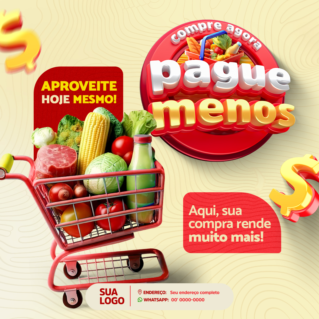 Compre Agora e Pague Menos PSD Editável 
