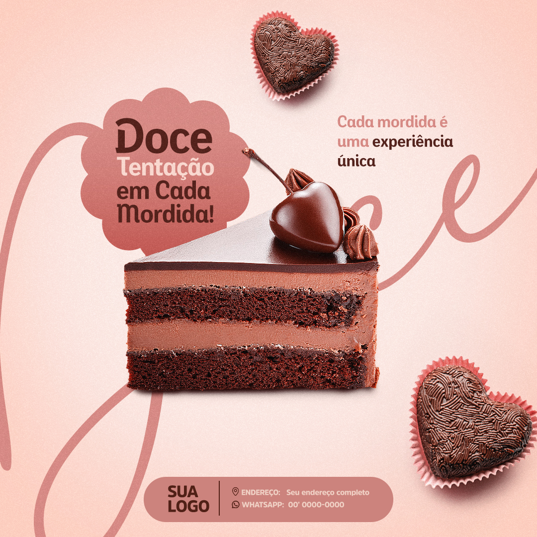 Confeitaria Social media PSD Editável 