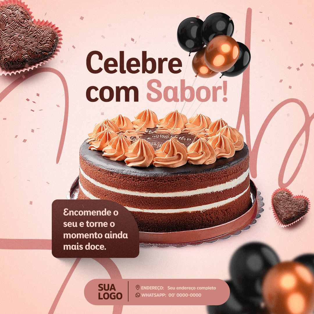 Confeitaria Social media PSD Editável 