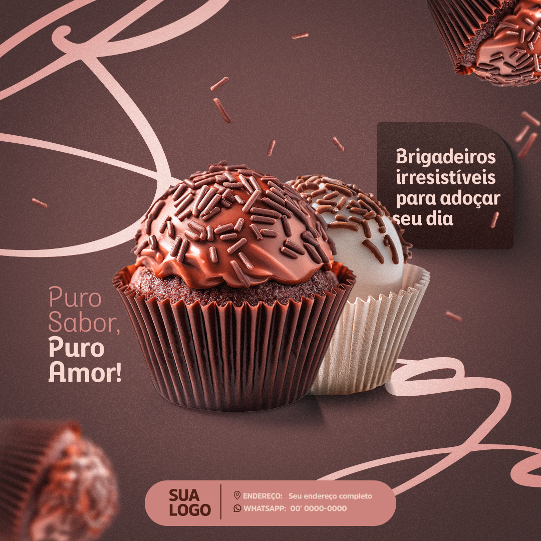 Confeitaria Social media PSD Editável 