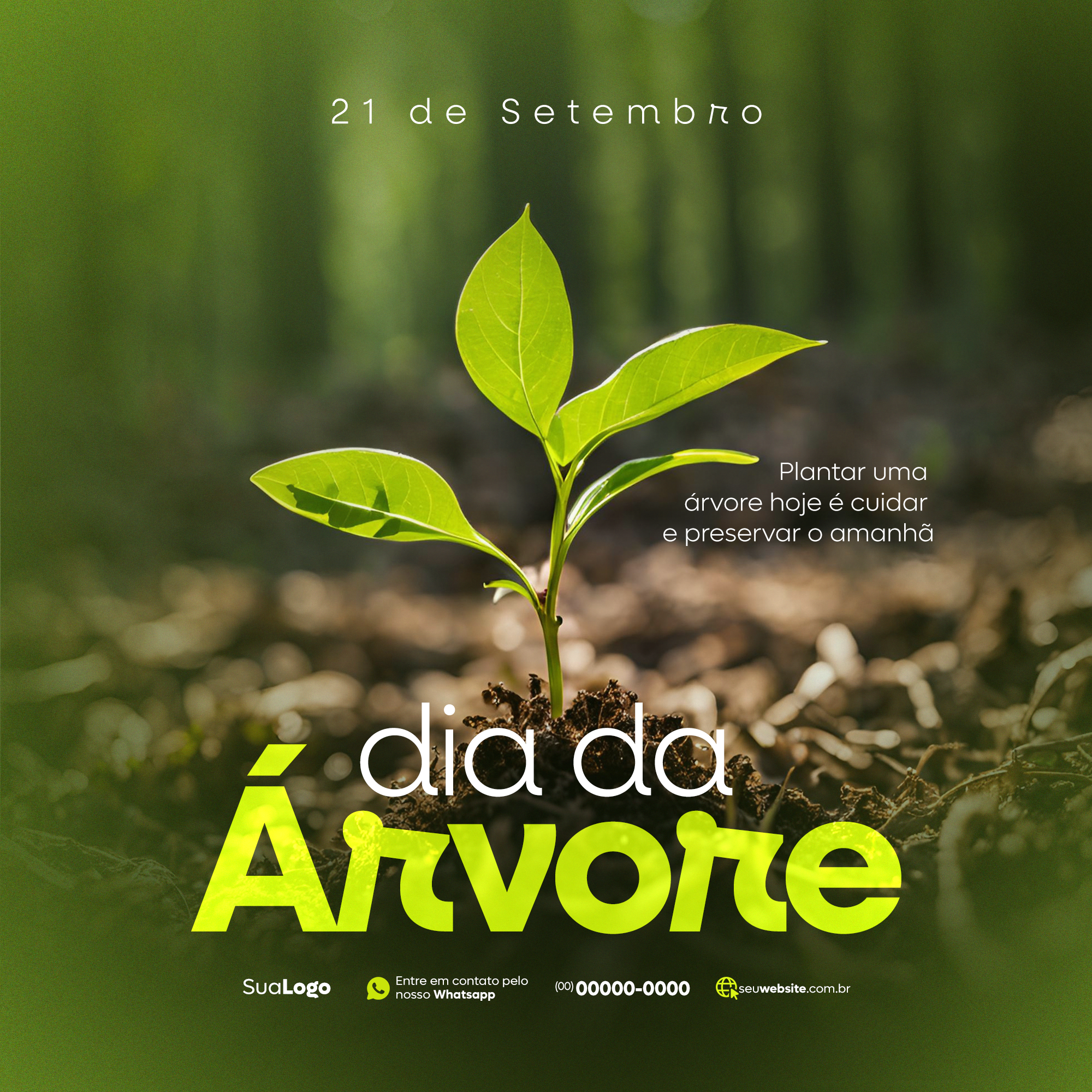 Dia da arvore 2 de Setembro Social media PSD Editável
