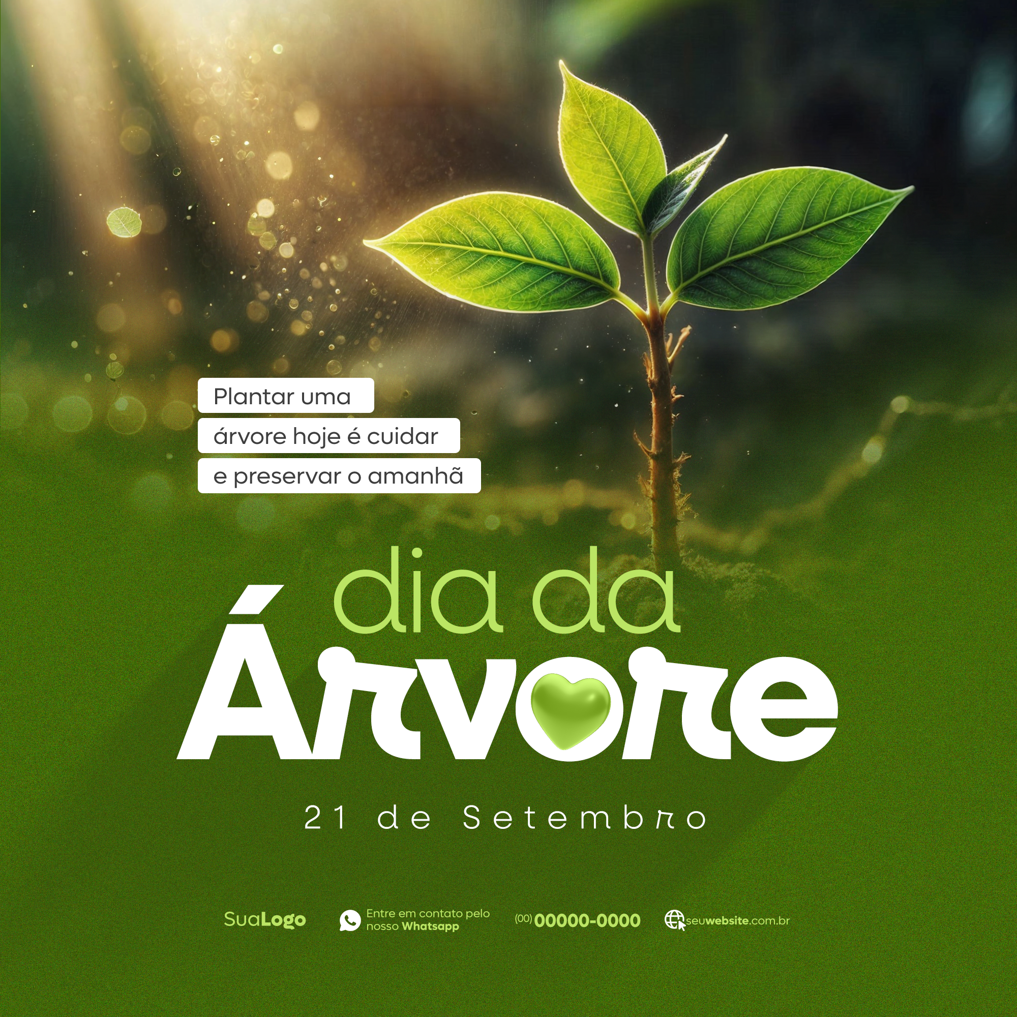 Dia da arvore 2 de Setembro Social media PSD Editável