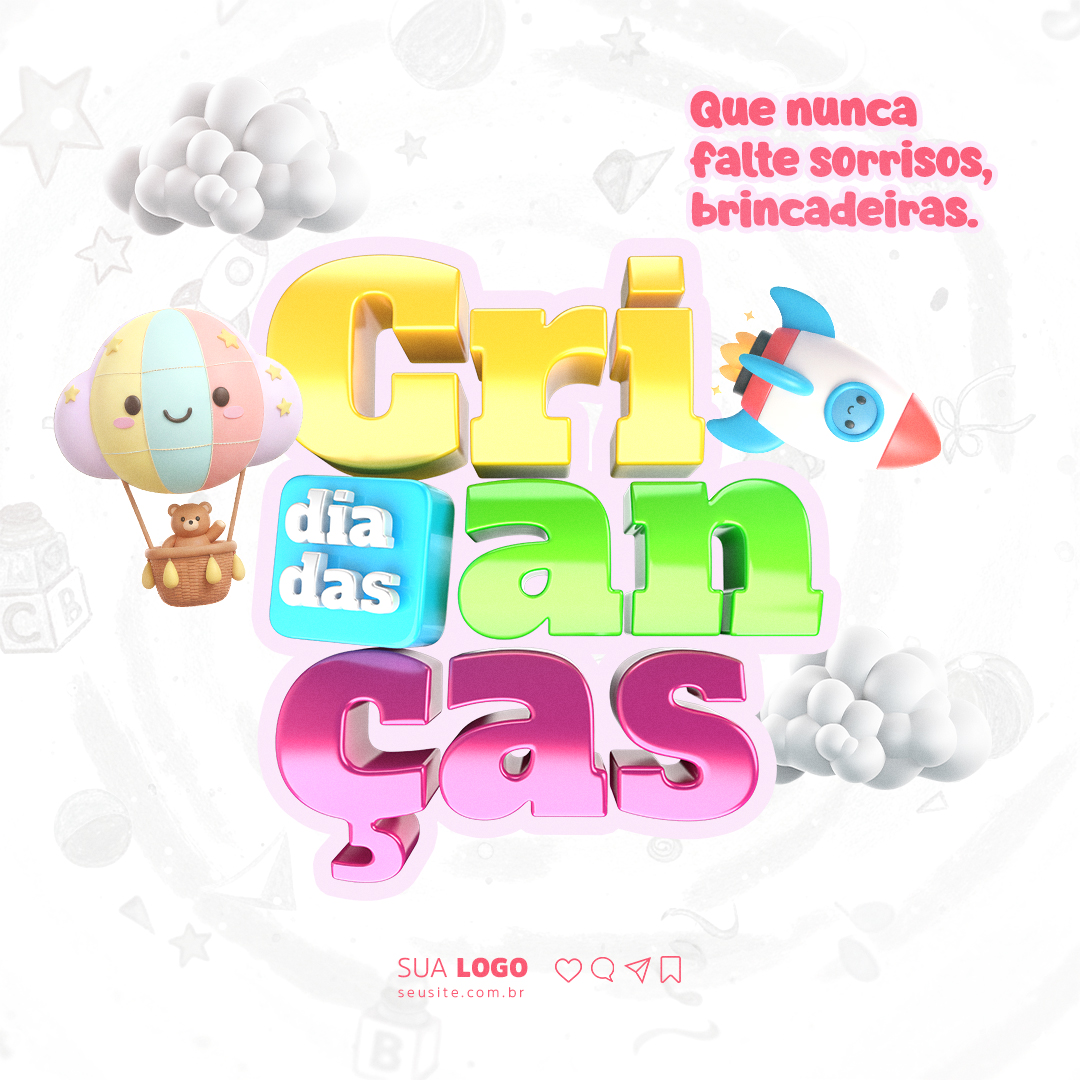 Dia Das Crianças Social Media PSD Editável