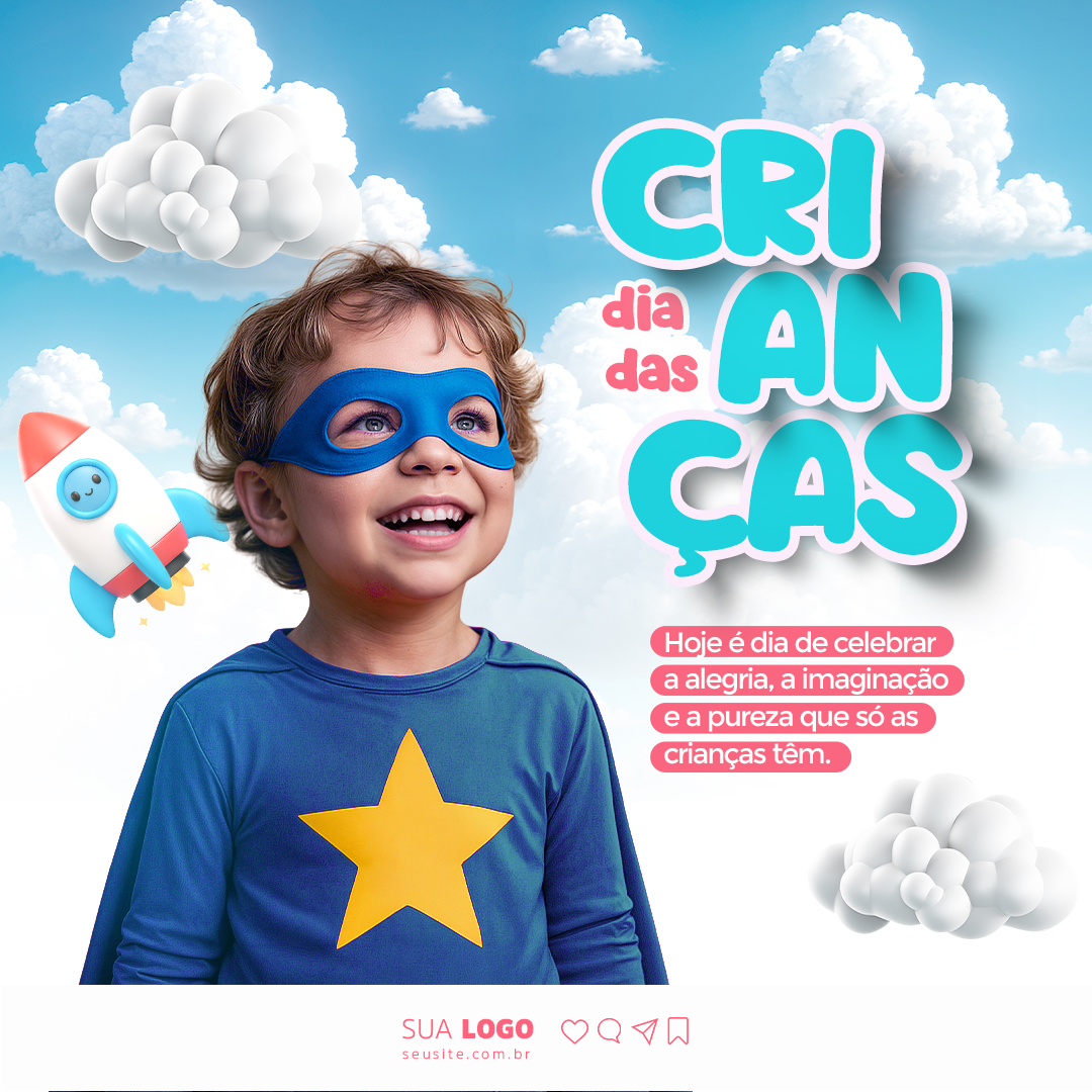 Dia Das Crianças Social Media PSD Editável