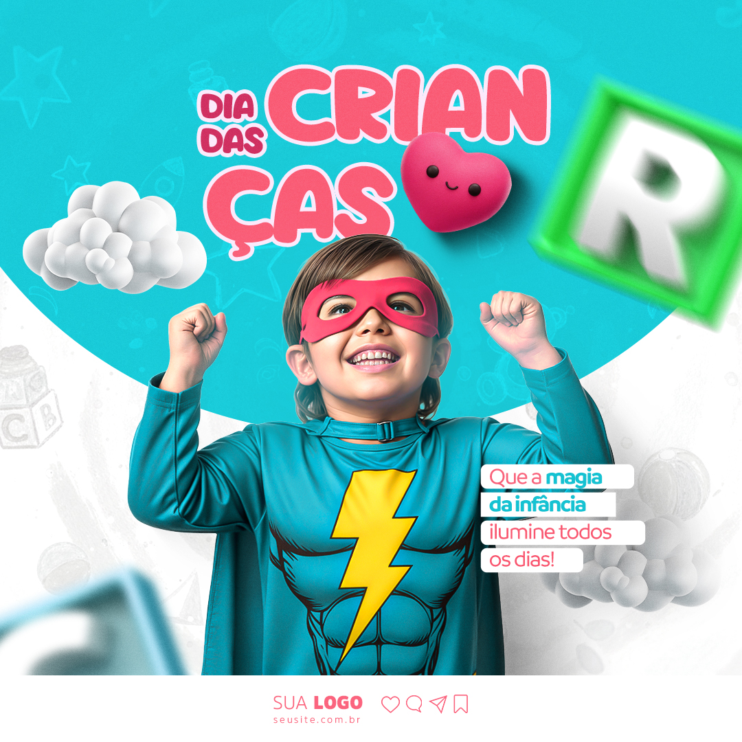Dia Das Crianças Social Media PSD Editável