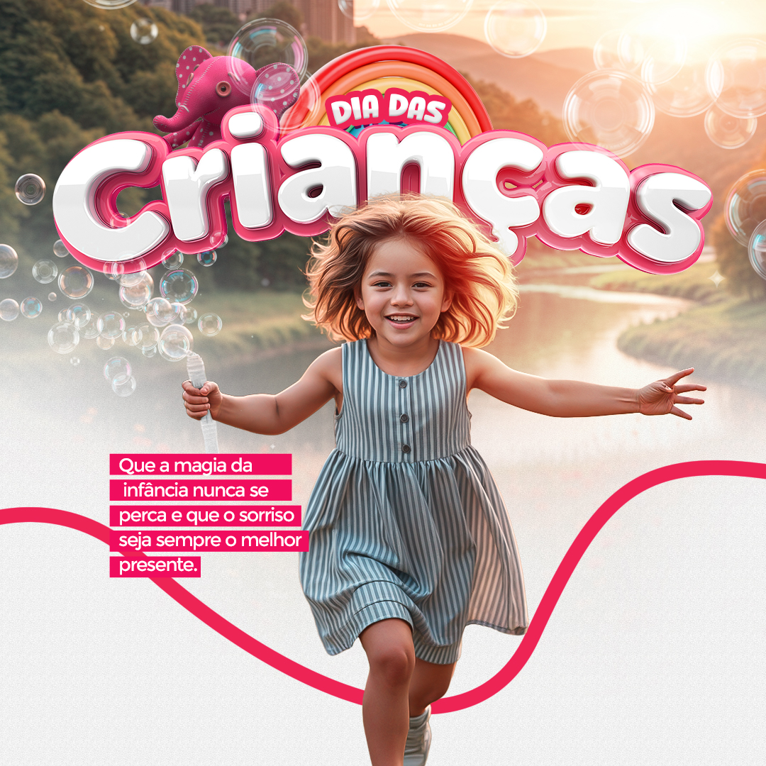 Dia Das Crianças Social Media  Selo 3D PSD Editável