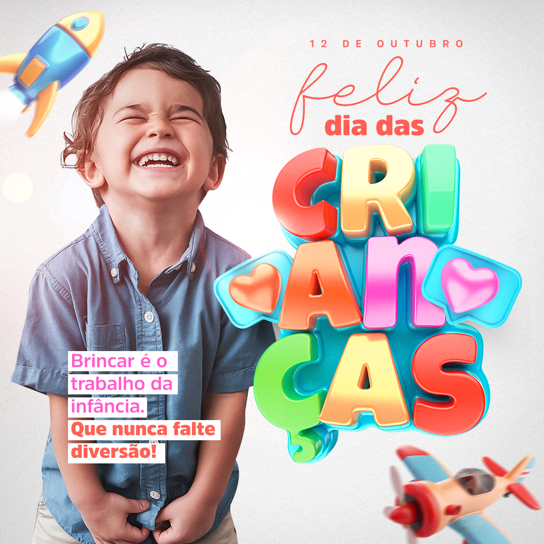 Dia Das Crianças Social Media  Selo 3D PSD Editável