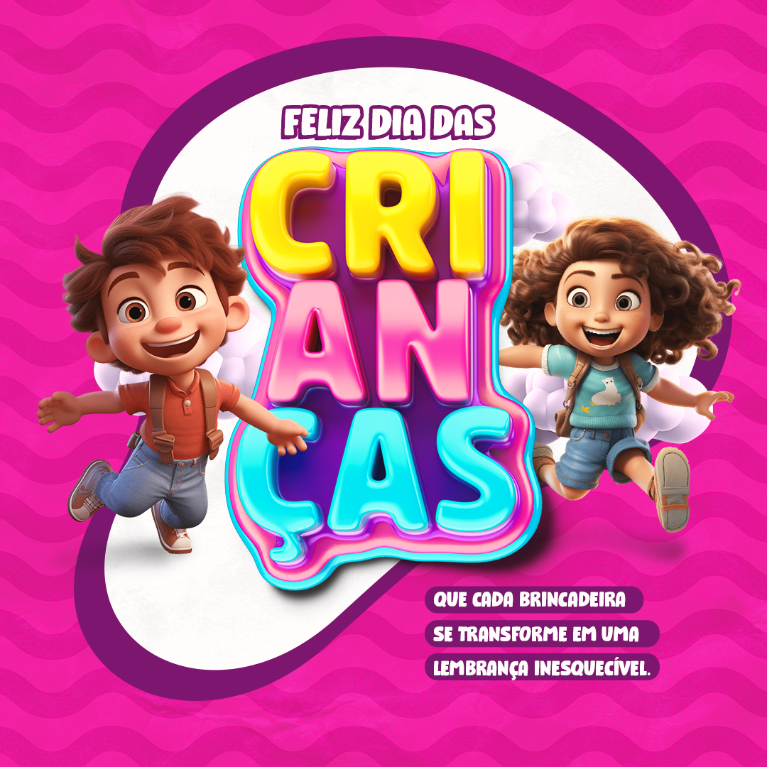 Dia Das Crianças Social Media  Selo 3D PSD Editável