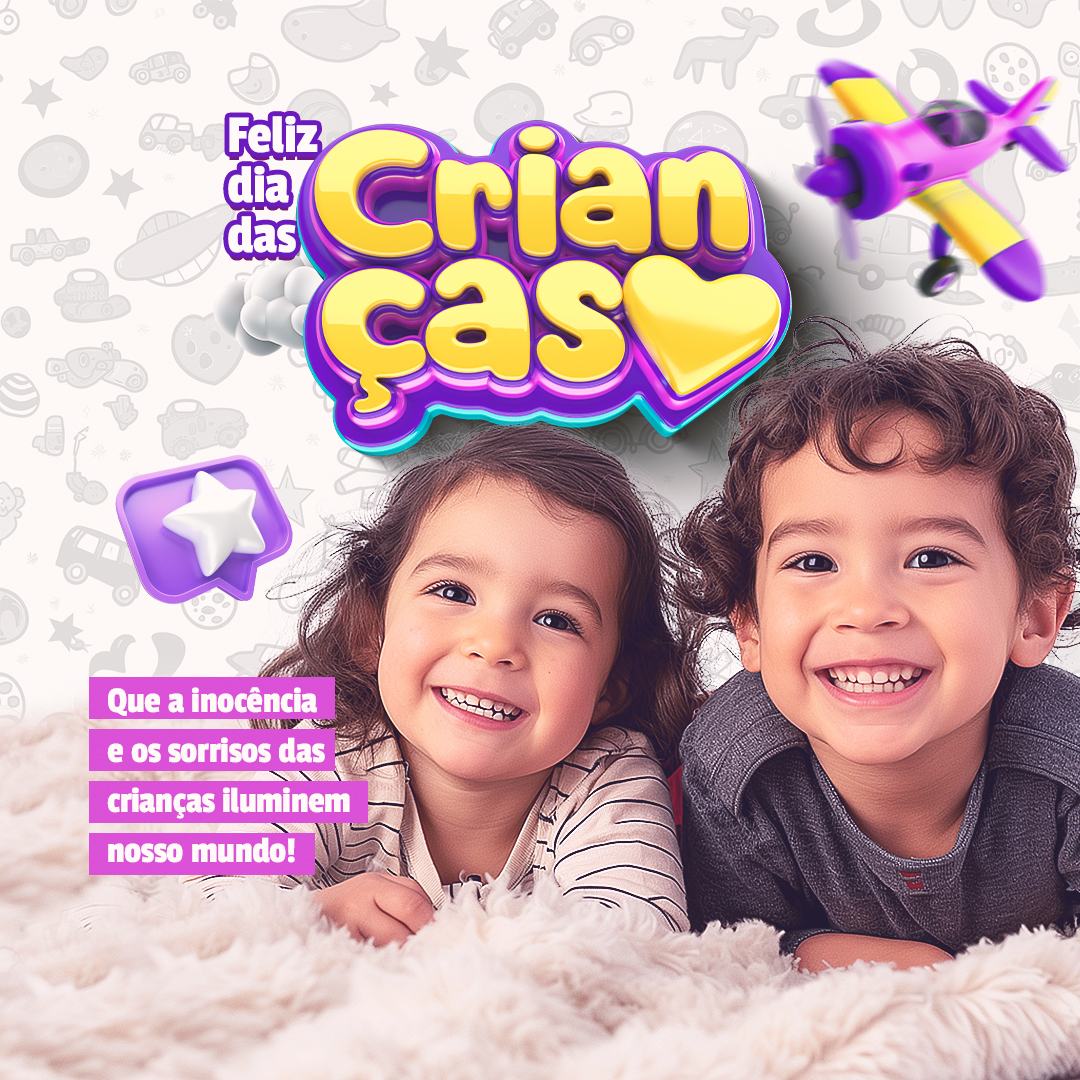 Dia Das Crianças Social Media  Selo 3D PSD Editável