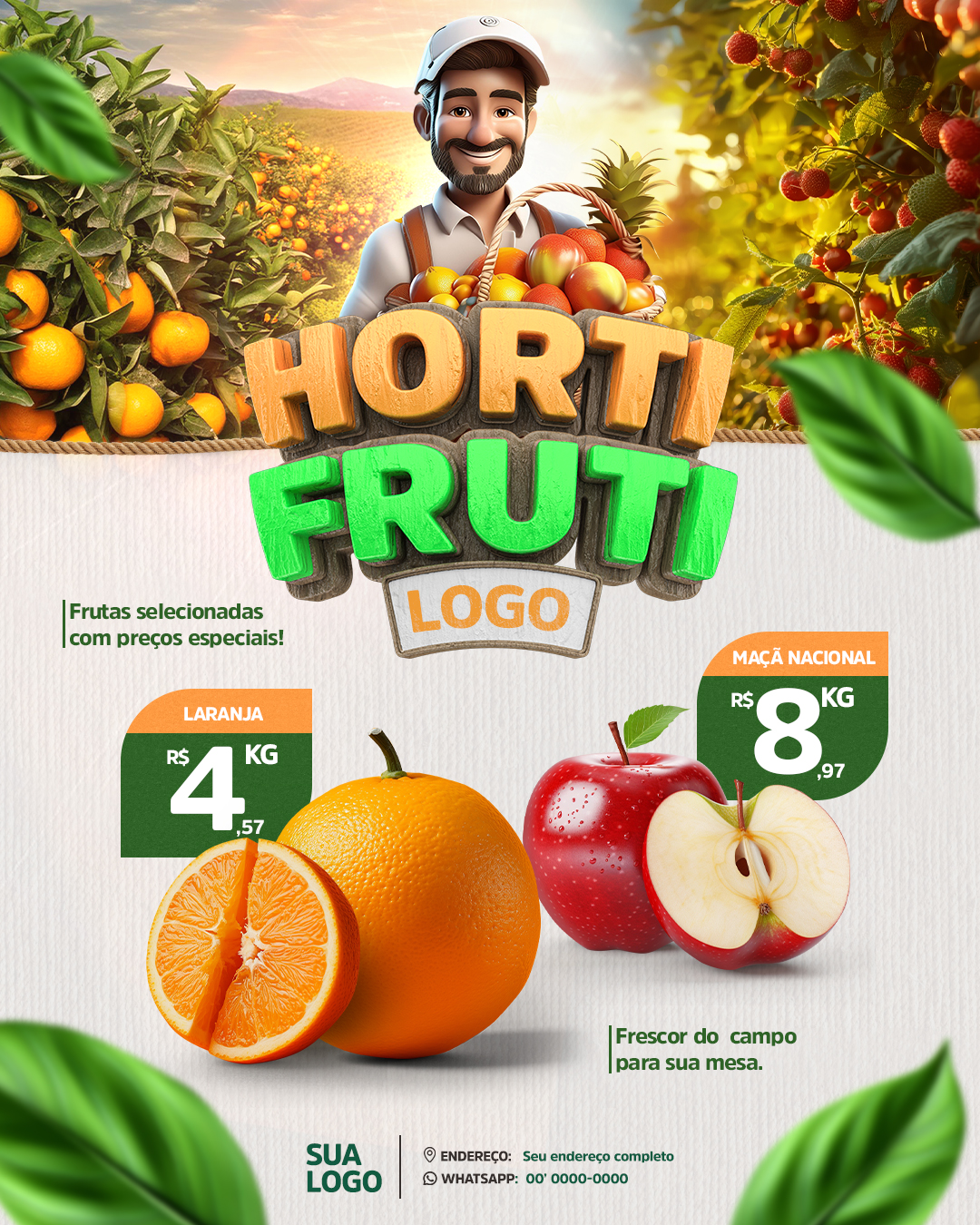 HortiFruti Social Media PSD Editável 
