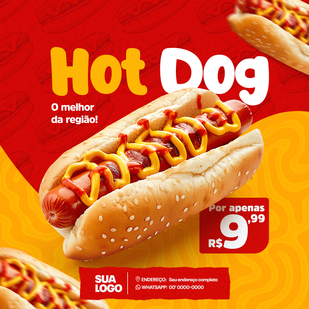 Hot Dog Social Media PSD Editável