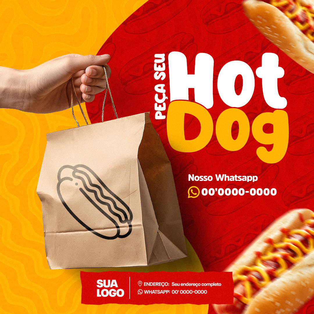 Hot Dog Social Media PSD Editável