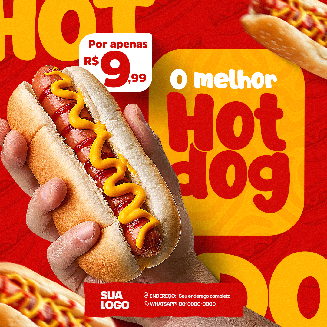 Hot Dog Social Media PSD Editável