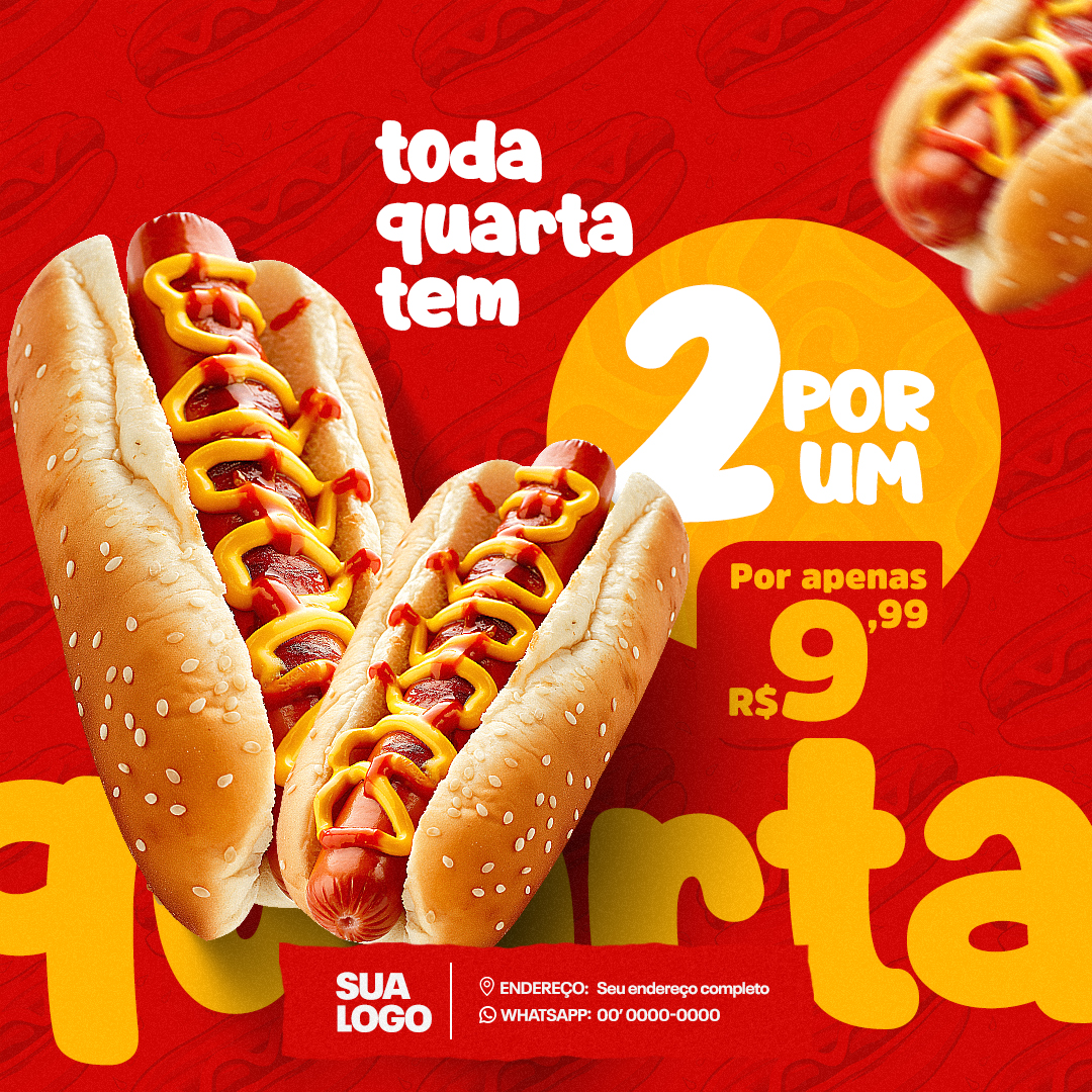 Hot Dog Social Media PSD Editável