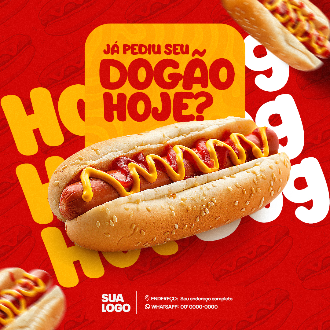 Hot Dog Social Media PSD Editável