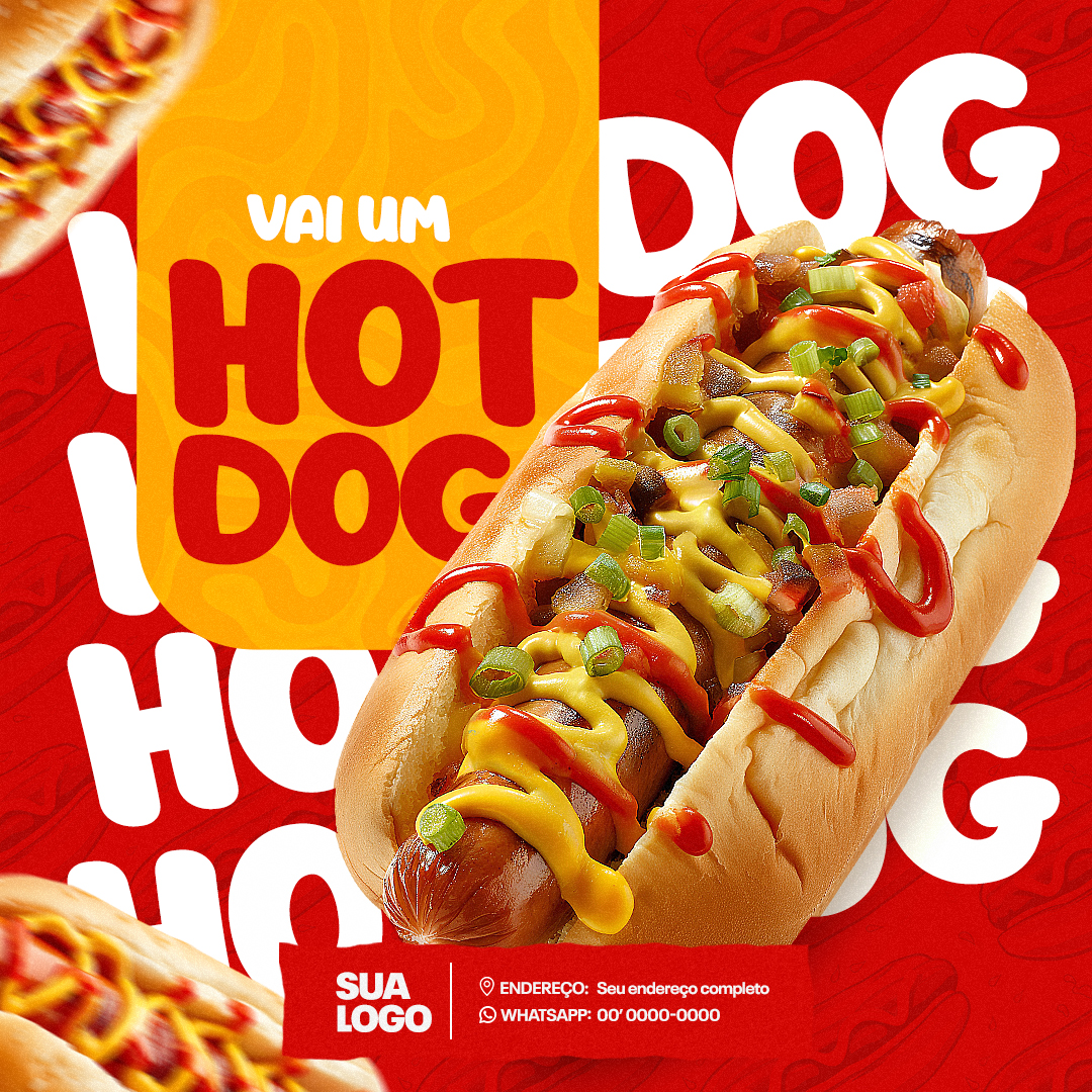 Hot Dog Social Media PSD Editável