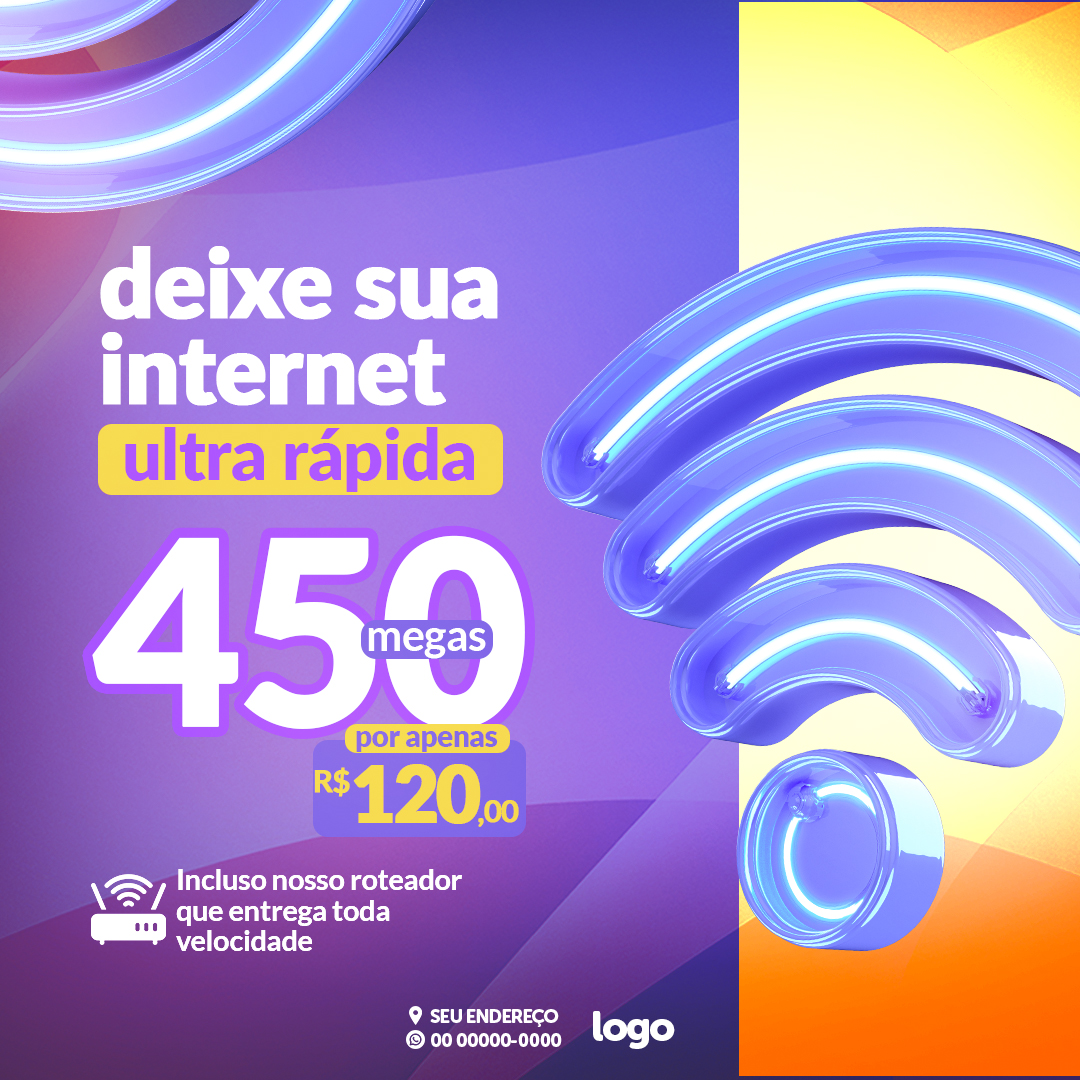 Internet Provedor Social Media PSD Editável