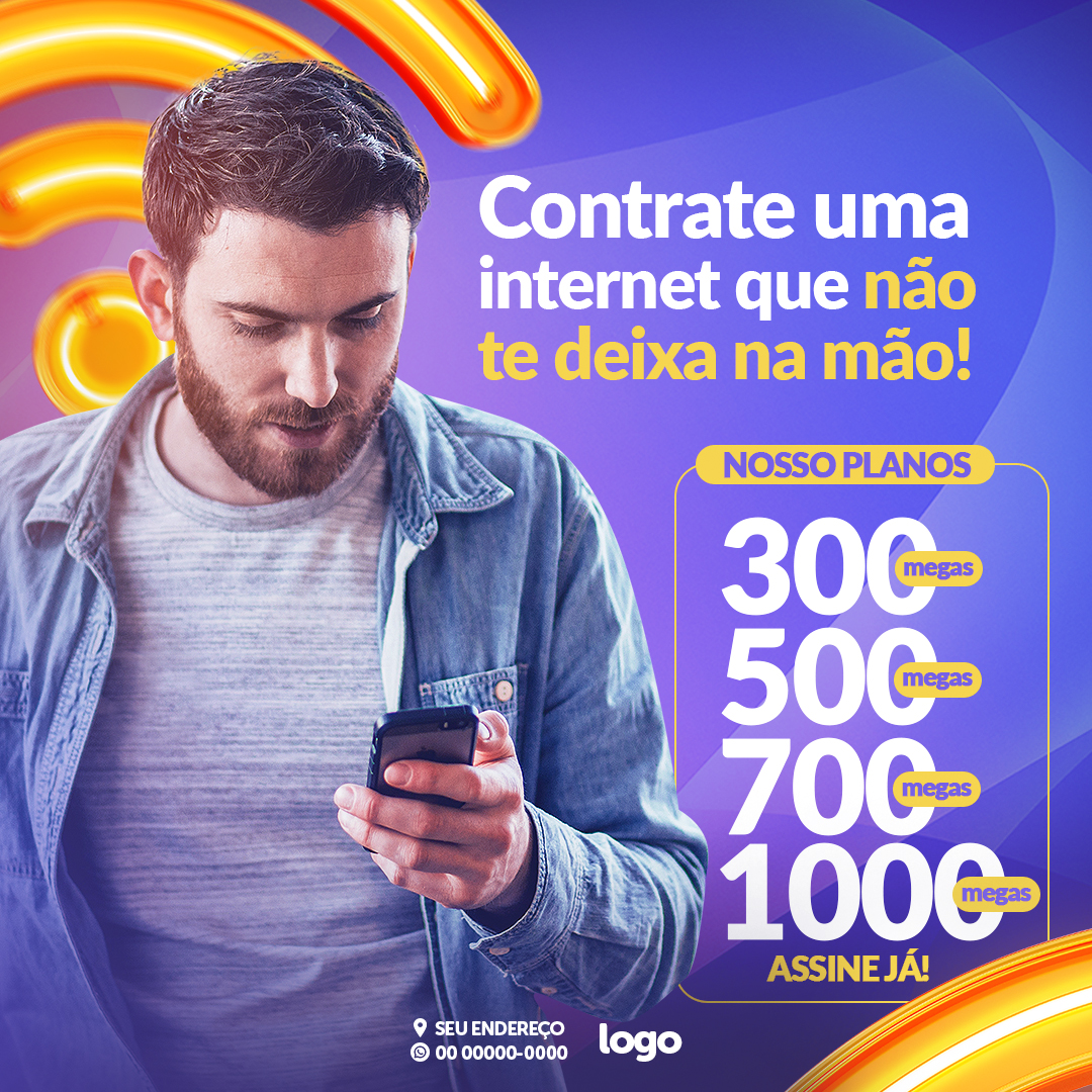 Internet Provedor Social Media PSD Editável