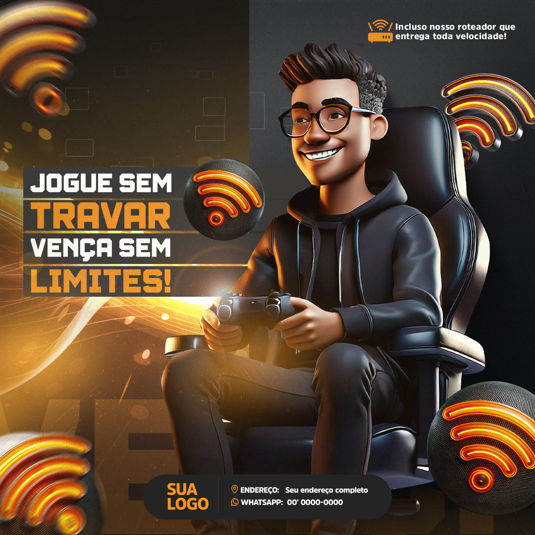 Internet Provedor Social Media PSD Editável