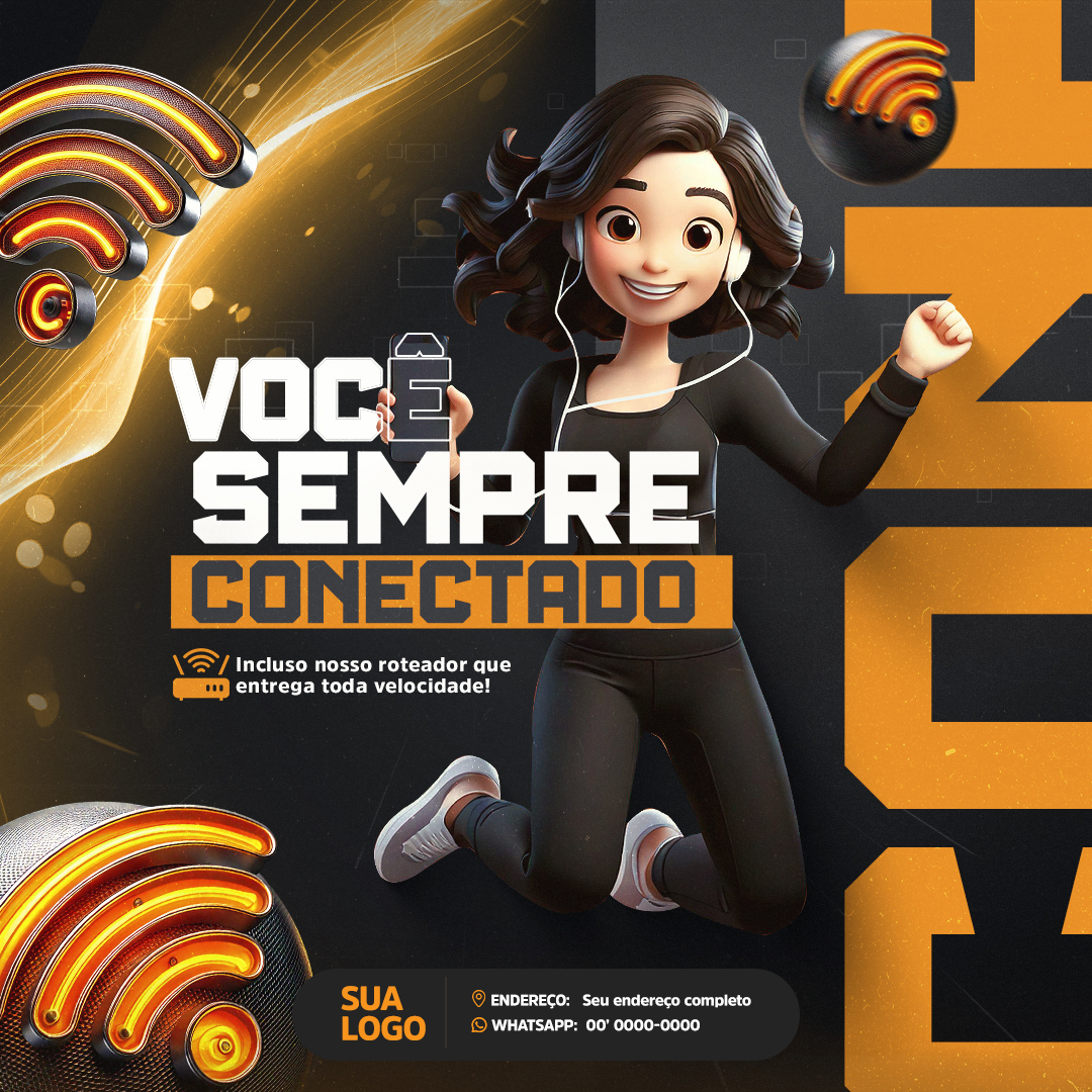 Internet Provedor Social Media PSD Editável