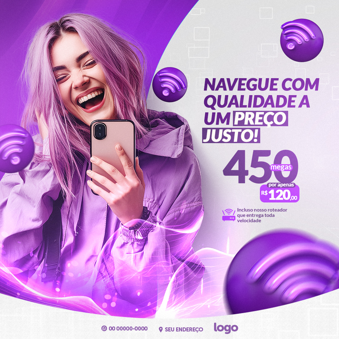 Internet Provedor Social Media PSD Editável