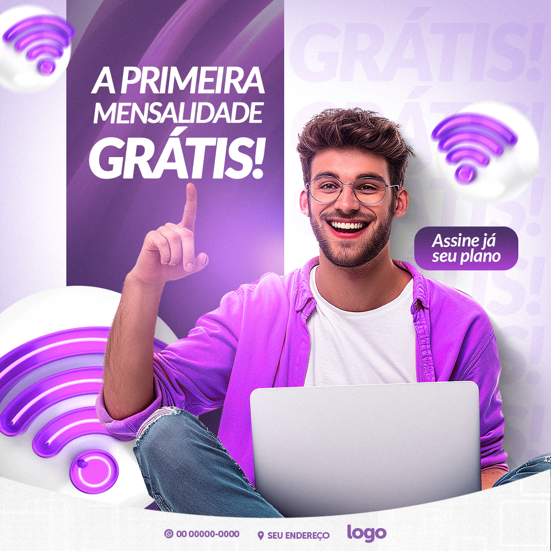 Internet Provedor Social Media PSD Editável