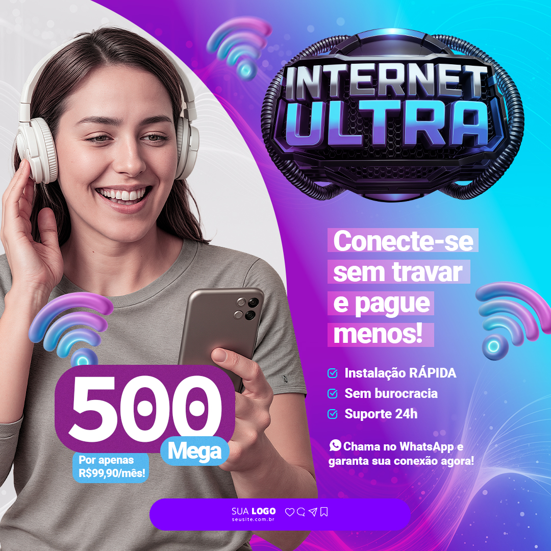 Internet Provedor Social Media PSD Editável