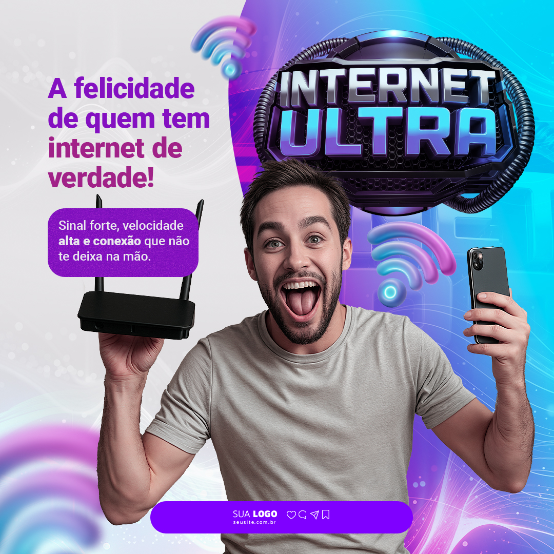 Internet Provedor Social Media PSD Editável