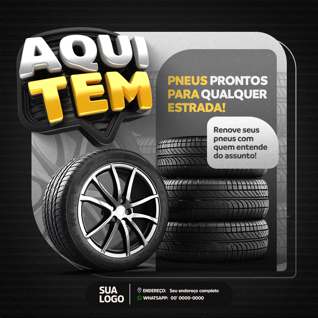 Mecânica Social Media Selo 3D PSD Editável 