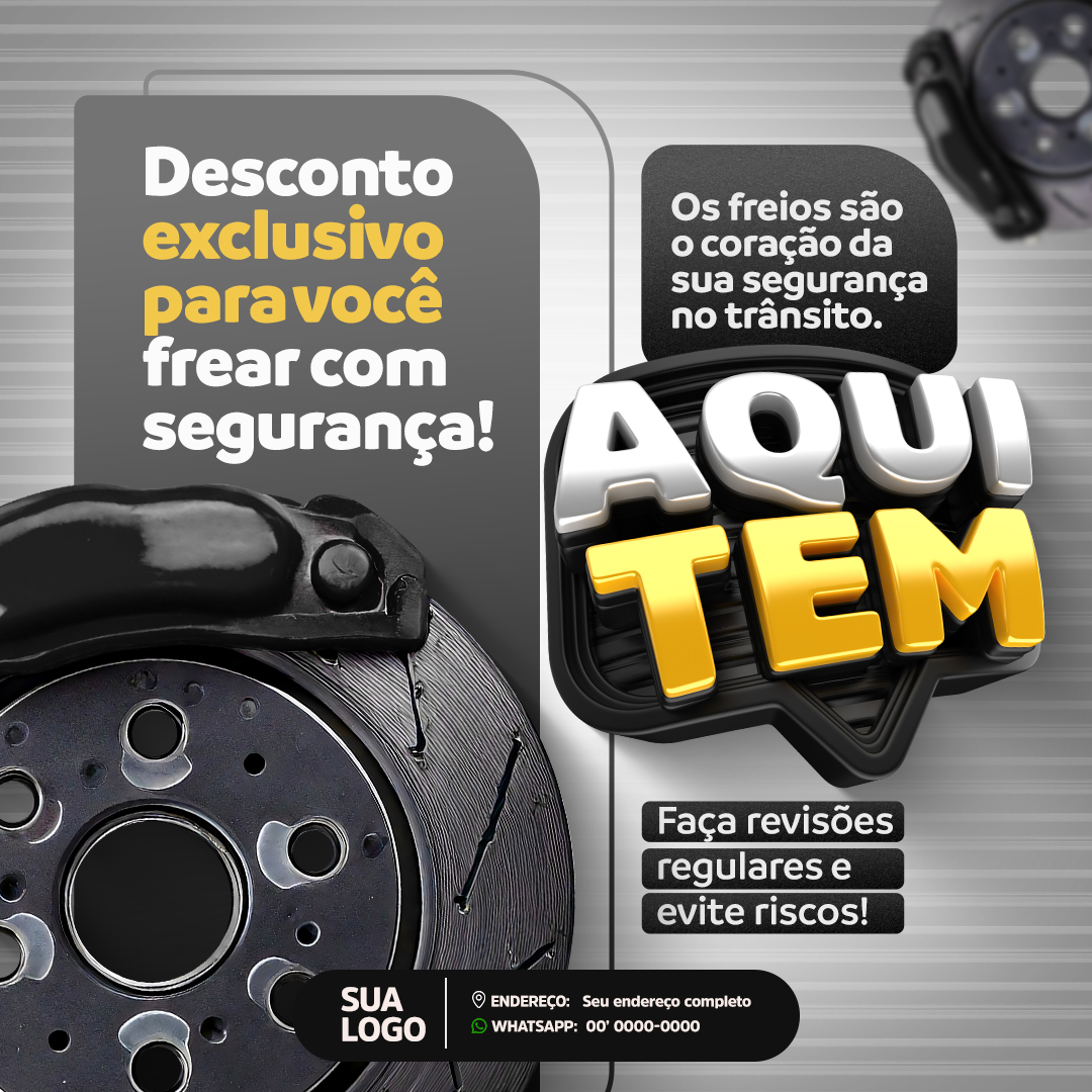 Mecânica Social Media Selo 3D PSD Editável 