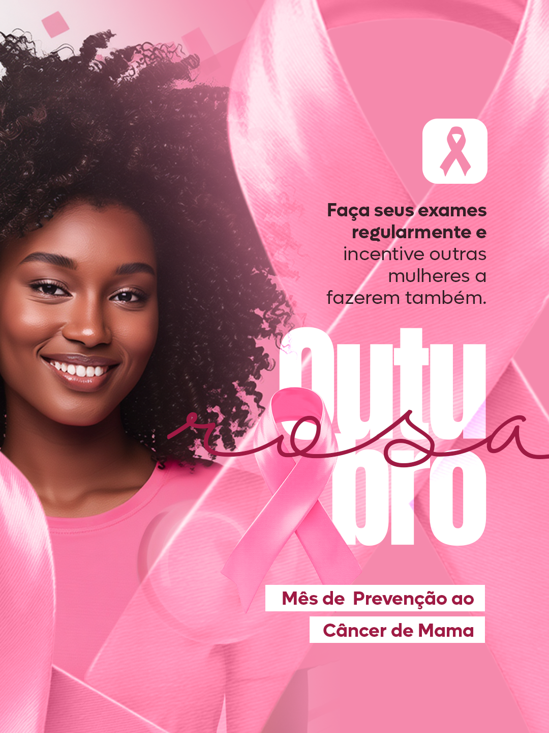 Outubro Rosa Câncer de Mama Social Media PSD Editável