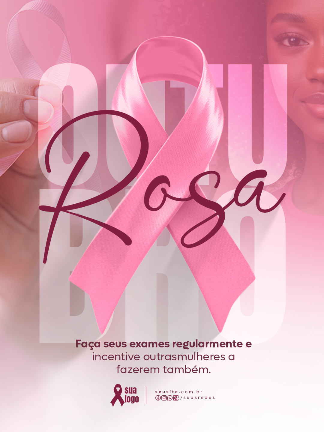 Outubro Rosa Câncer de Mama Social Media PSD Editável