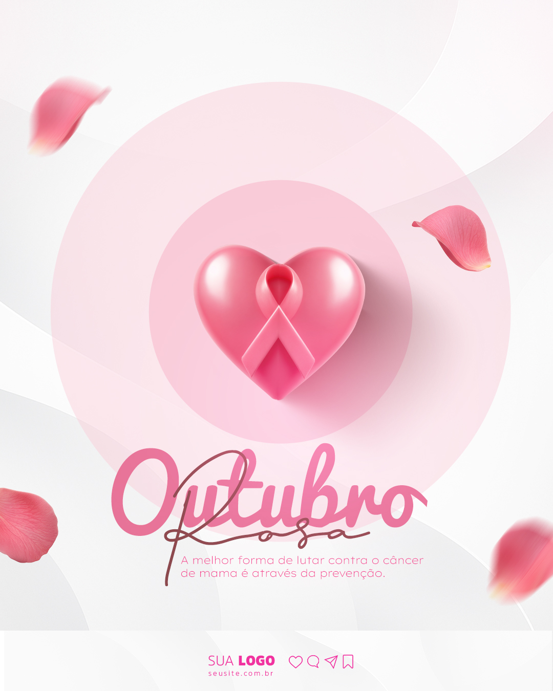Outubro Rosa Câncer de Mama Social Media PSD Editável