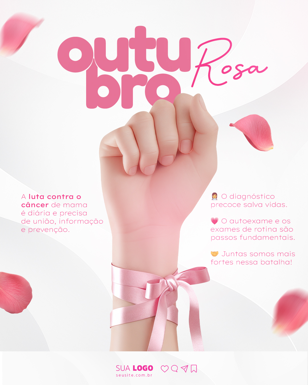 Outubro Rosa Câncer de Mama Social Media PSD Editável