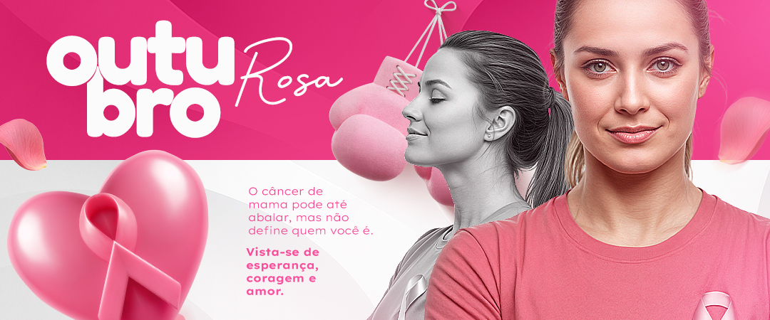 Banner Outubro Rosa Câncer de Mama Social Media PSD Editável