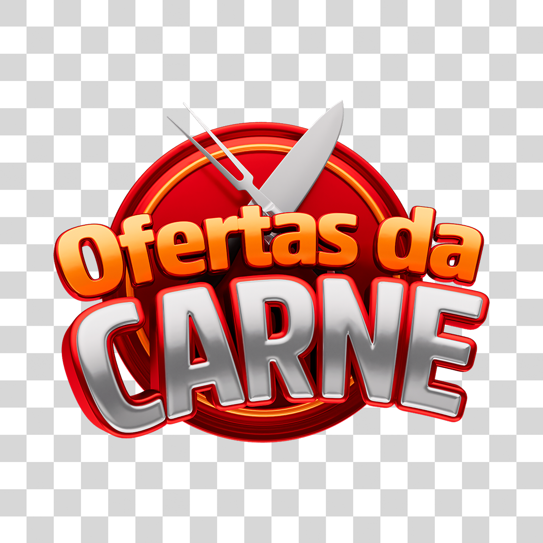 Selo 3d Ofertas da Carne PNG Transparente