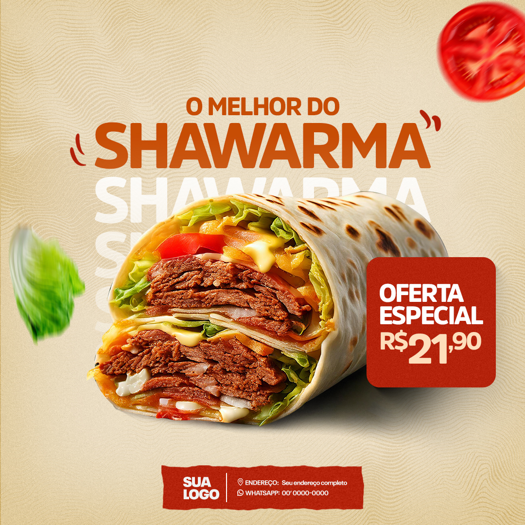 Shawarma Social Media PSD Editável