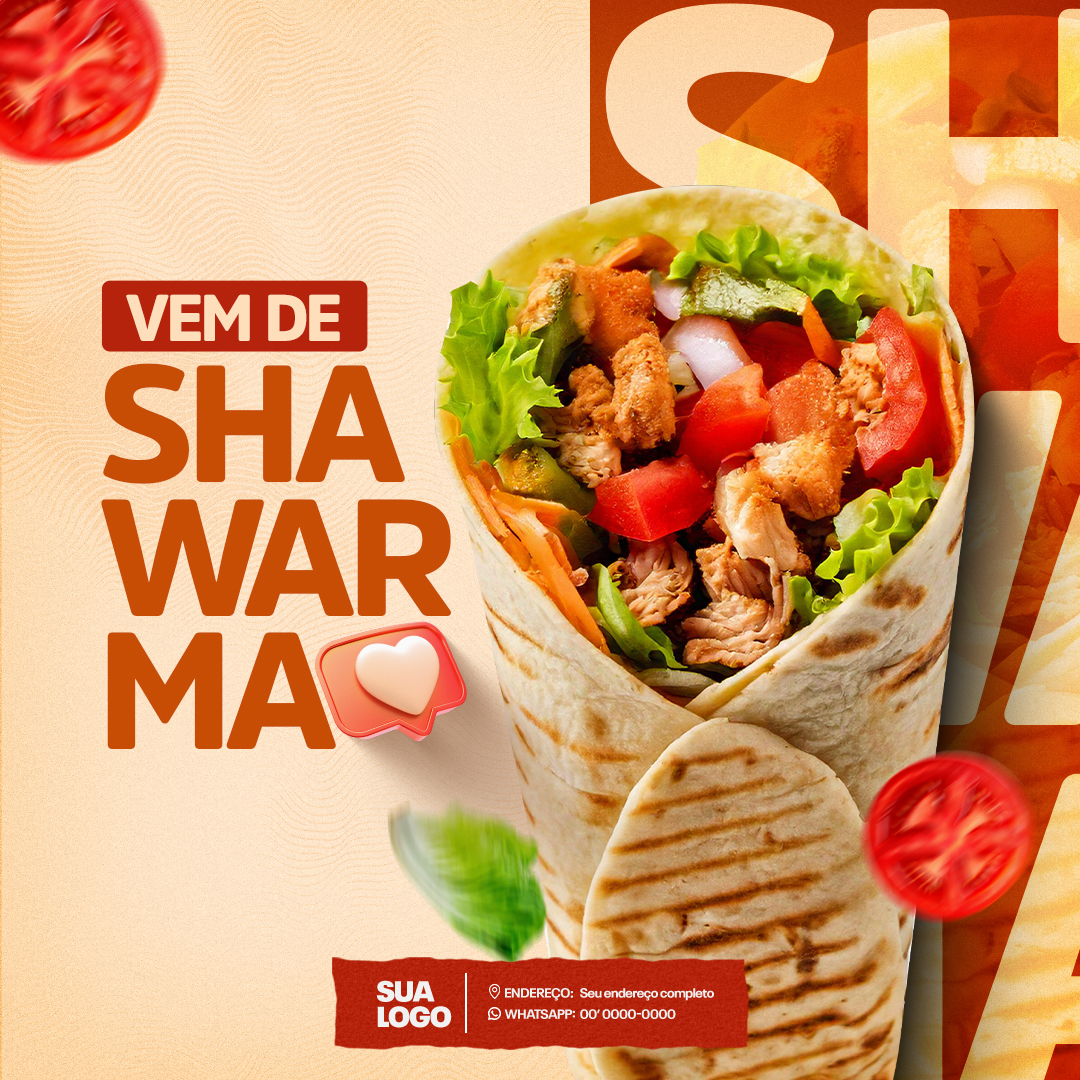 Shawarma Social Media PSD Editável