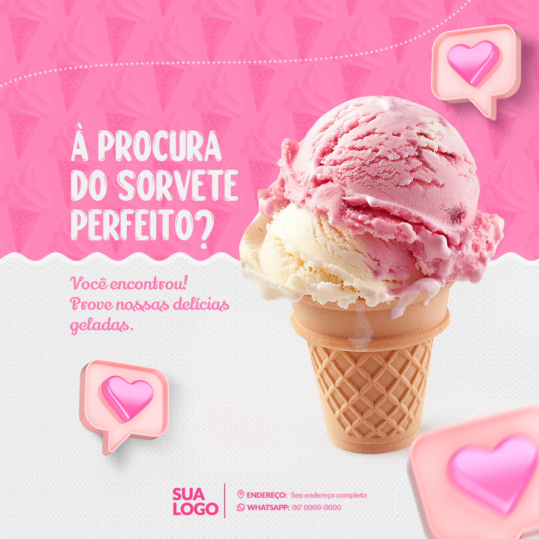 Sorveteria Social Media PSD Editável
